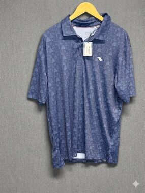 Ahead Performance Golf Polo Shirt Men's XL Nautical Sailboat True Navy NWT